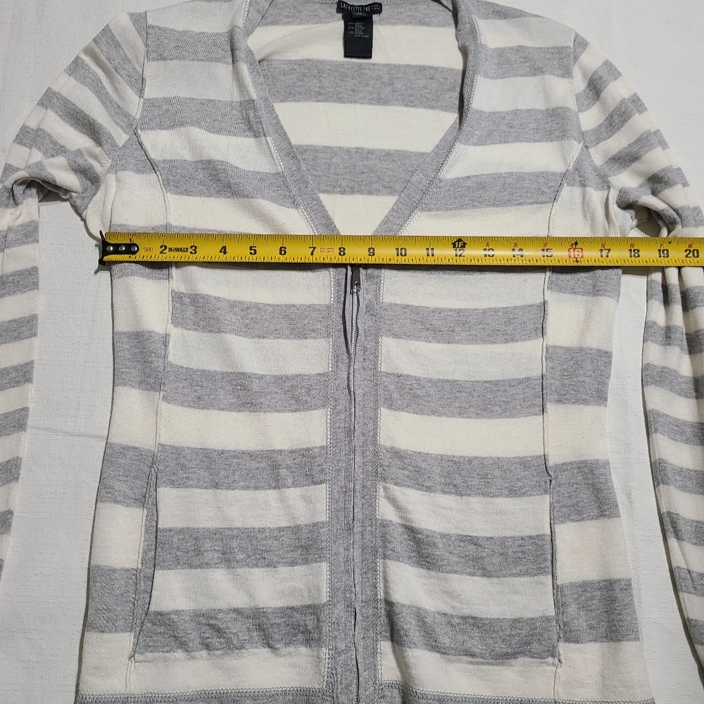 Lafayette 148 New York Women's Striped Cardigan sz M - Picture 2 of 6